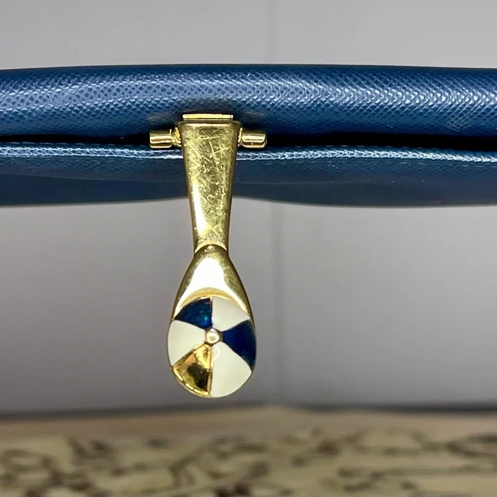 Gucci Navy Blue Leather Long Wallet with Clasp - Picture 4 of 9